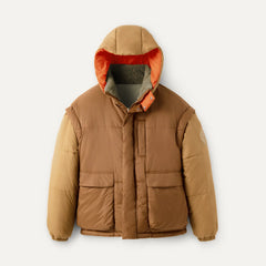 All Gender Kristian Conv Puffer Coat - PECAN / MOSS GREEN