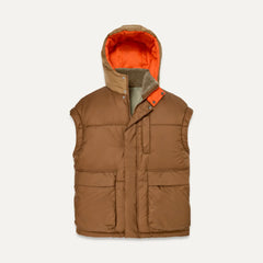 All Gender Kristian Conv Puffer Coat - PECAN / MOSS GREEN