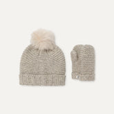 Toddlers / Big Kids' Knit Mitten & Hat Set - LIGHT GREY