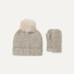 Toddlers / Big Kids' Knit Mitten & Hat Set - LIGHT GREY