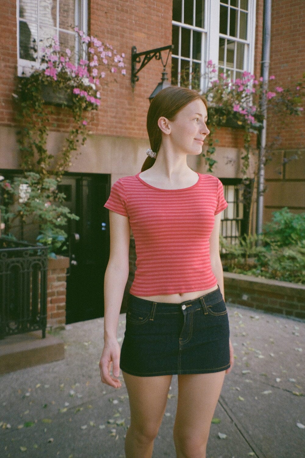 Red With Light Red Stripes / XS/S