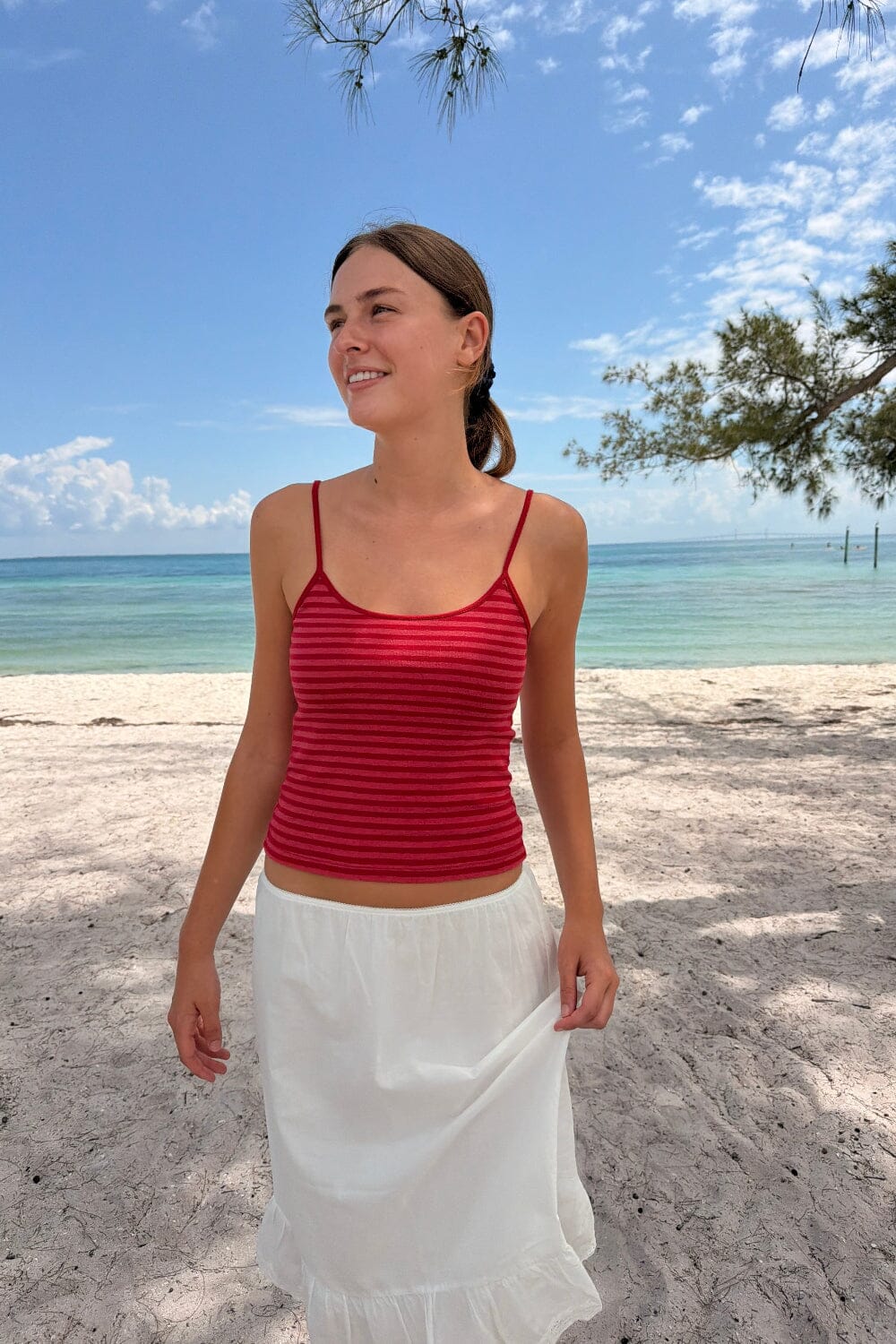 Red With Light Red Stripes / XS/S