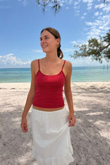 Red With Light Red Stripes / XS/S