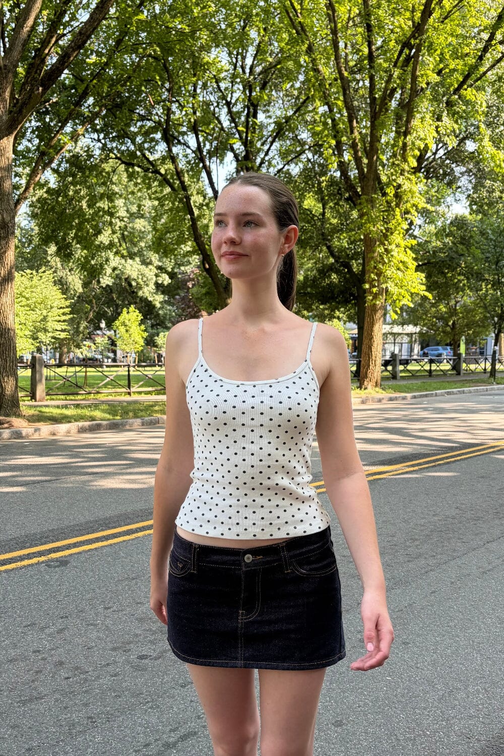 White with Black Polka Dots / XS/S