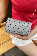 Heather Grey and Black Polka Dots