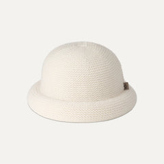 Women's Rolled Knit Hat - CREAM