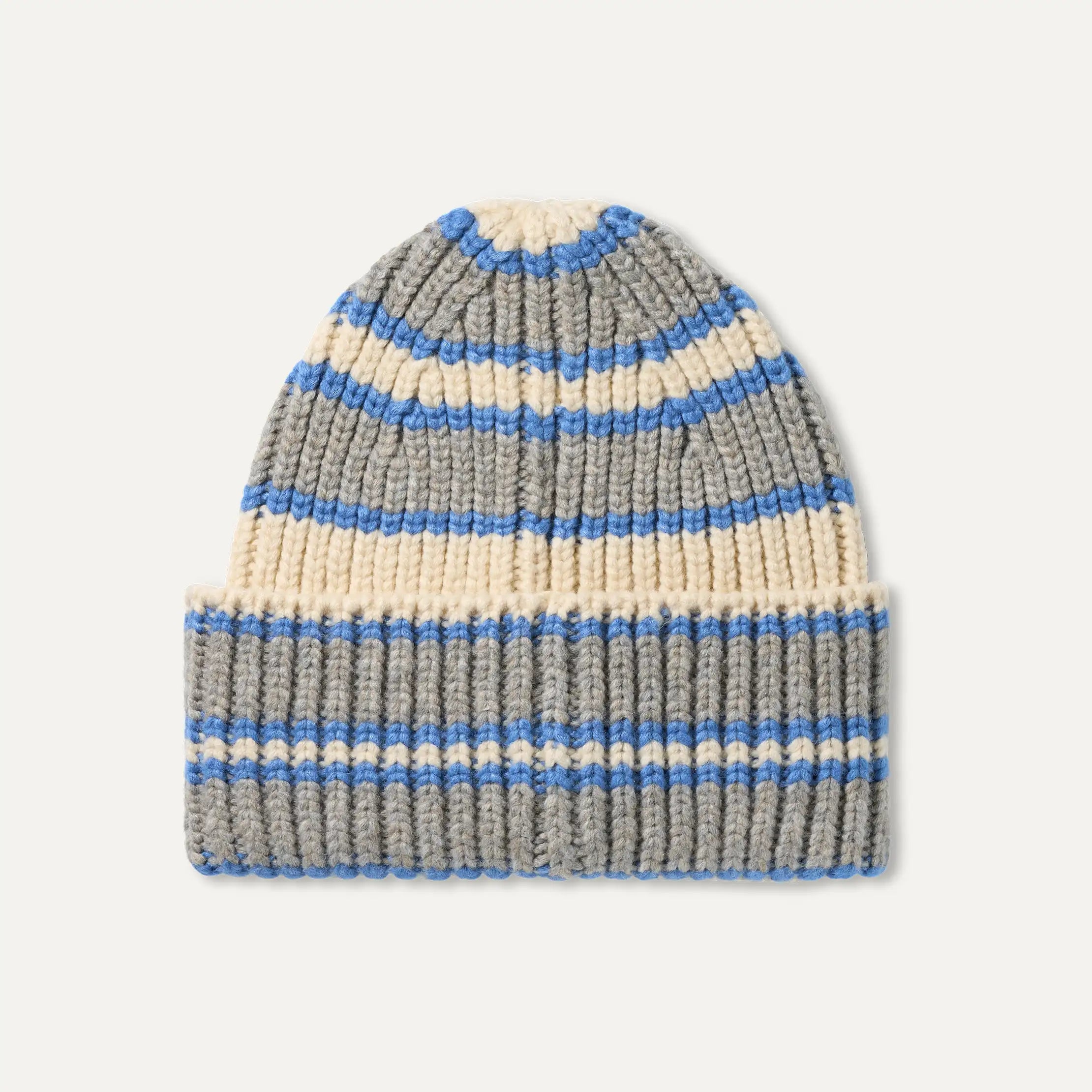 Women's Chunky Rib Beanie - TURACO BLUE MULTI STRIPE