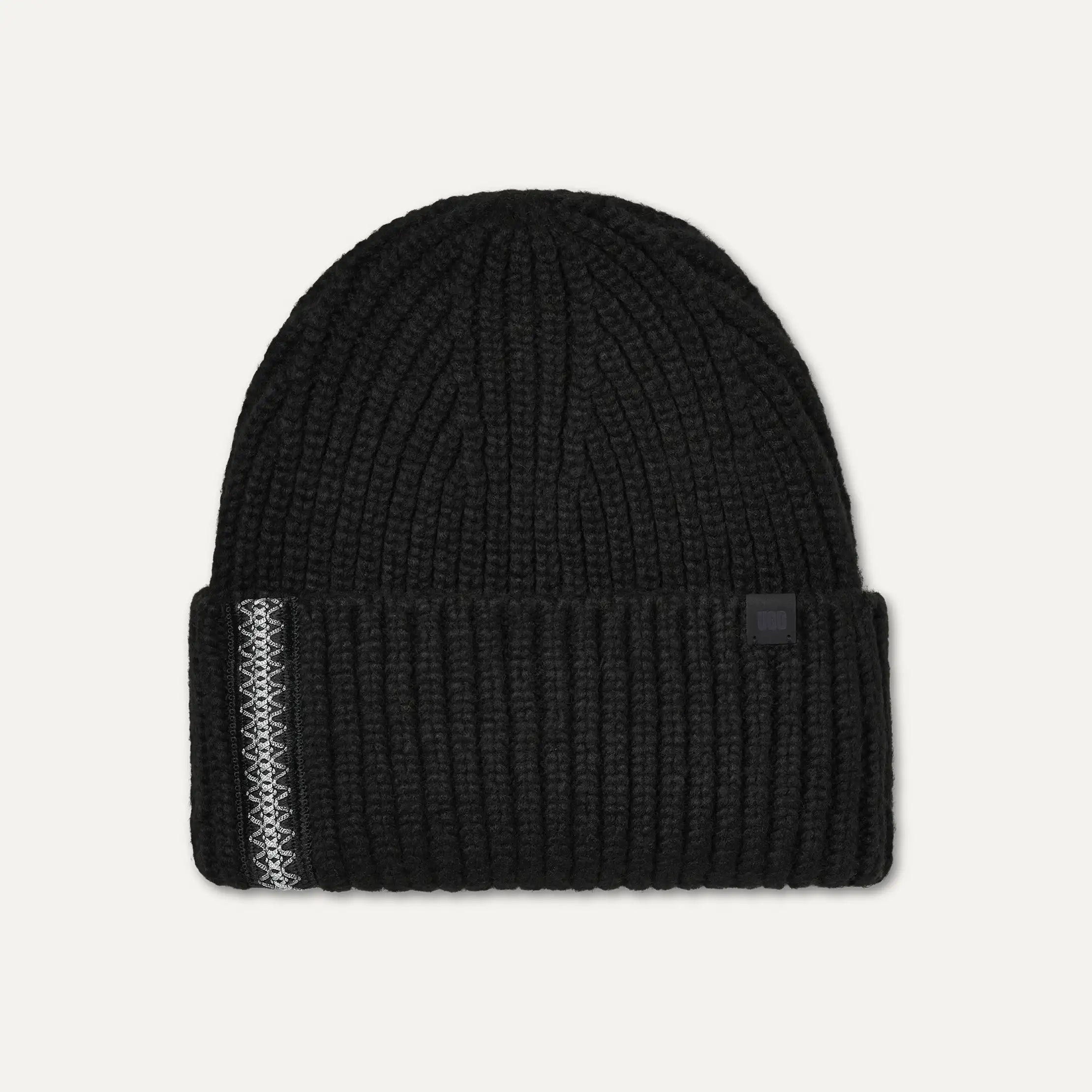 Women's Chunky Rib UGGbraid Beanie - BLACK