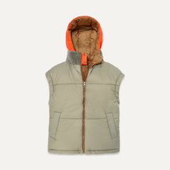 All Gender Kristian Conv Puffer Coat - PECAN / MOSS GREEN