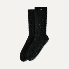 Women's Elowyn Cable Knit Fleece Lined - BLACK CONFETTI