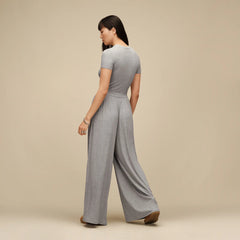 Women's Imogen Wide Leg Pant Rib - GREY HEATHER