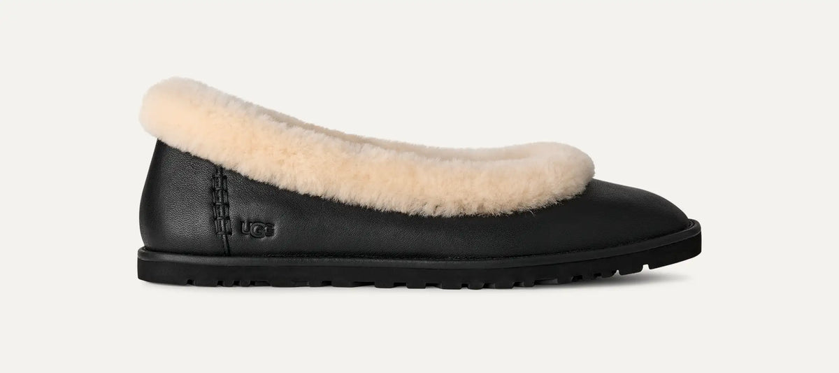 Women's Zora Leather Ballet Flat - BLACK