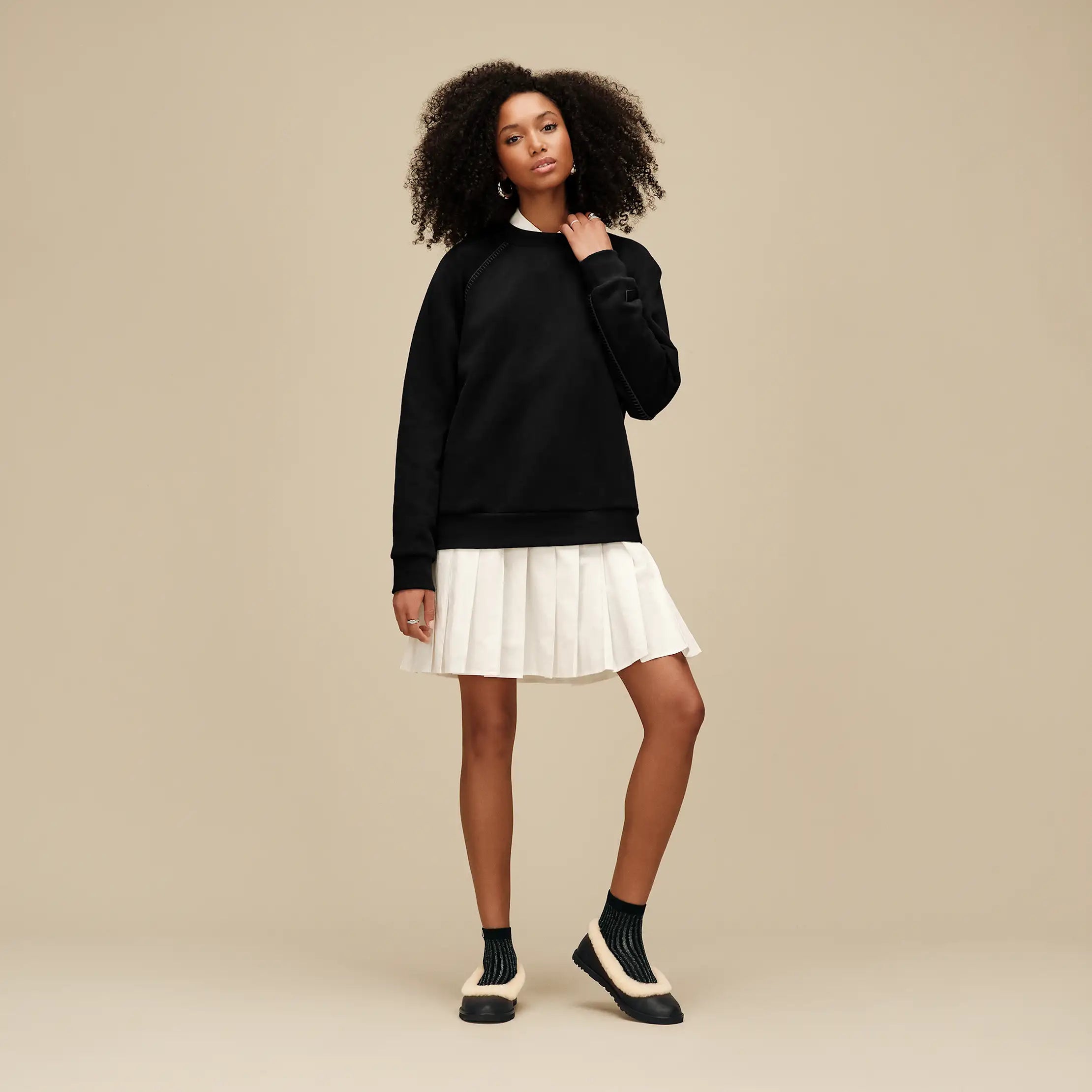 Women's Zora Leather Ballet Flat - BLACK