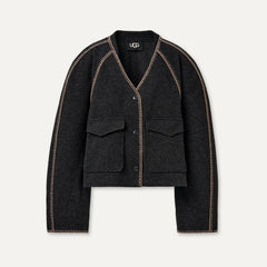 Women's Rina Button-Up Top - BLACK HEATHER