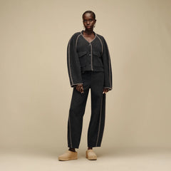Women's Rina Button-Up Top - BLACK HEATHER