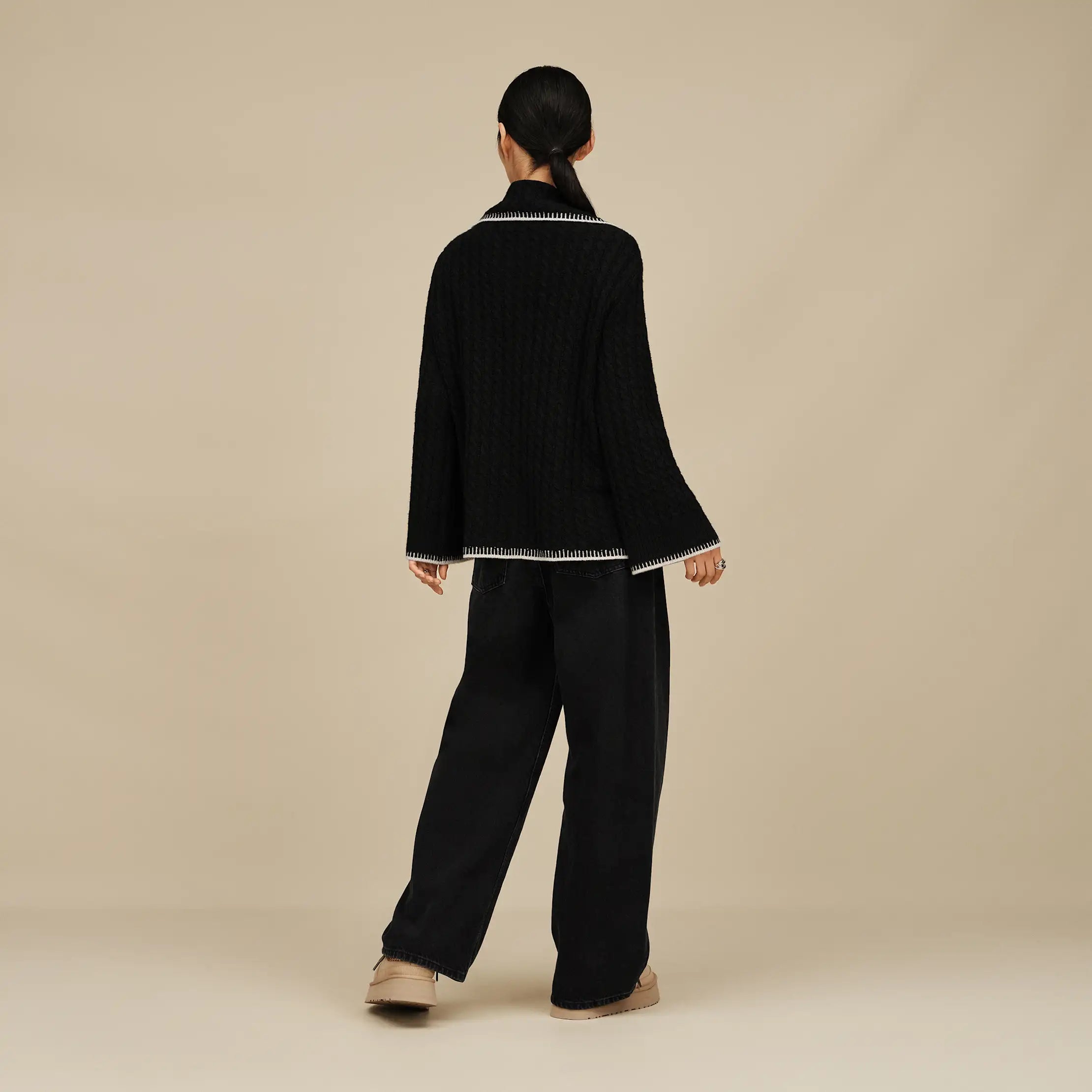 Women's Rylynn Quarter-Zip Sweater - BLACK