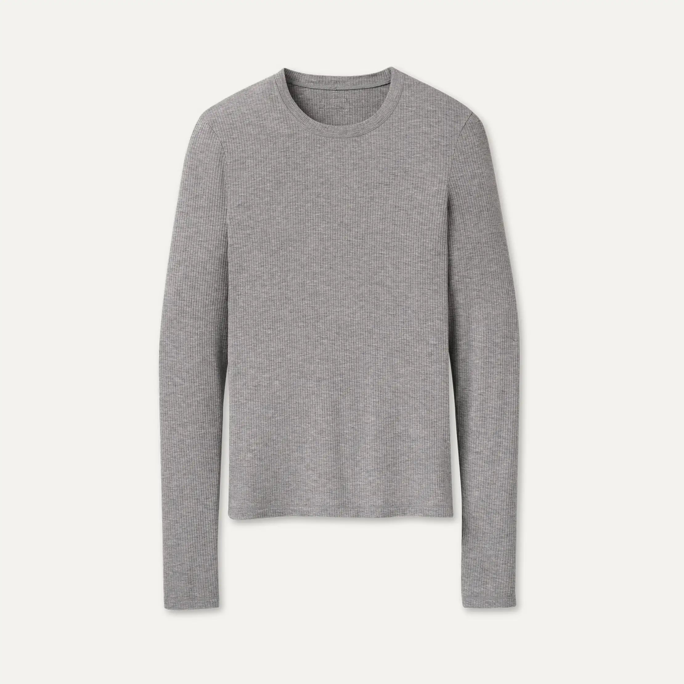 Women's Aidelene Long Sleeve Rib Tee - GREY HEATHER