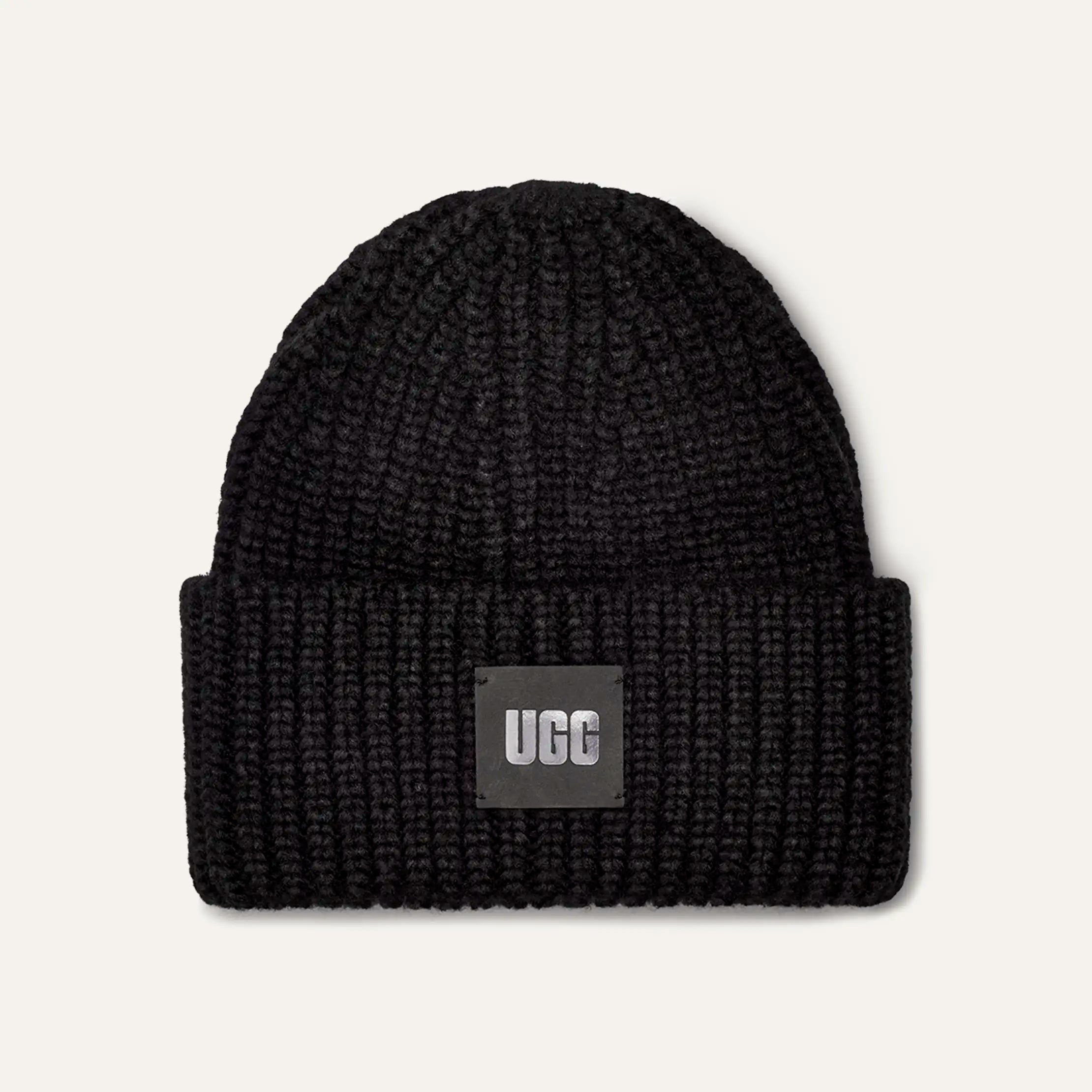 Women's Chunky Rib Beanie - BLACK
