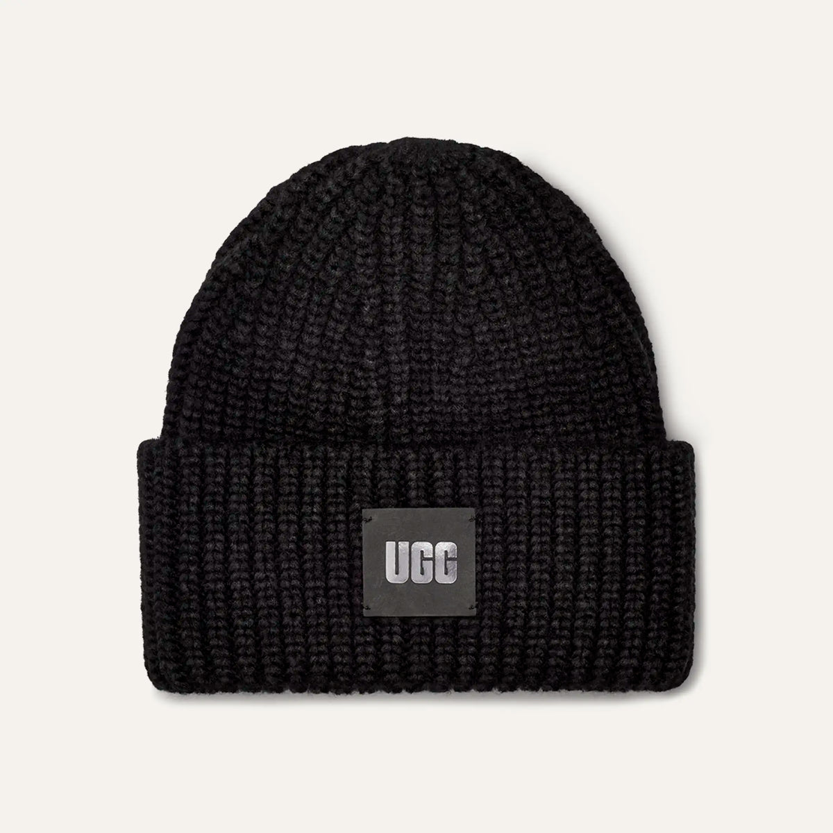 Women's Chunky Rib Beanie - BLACK