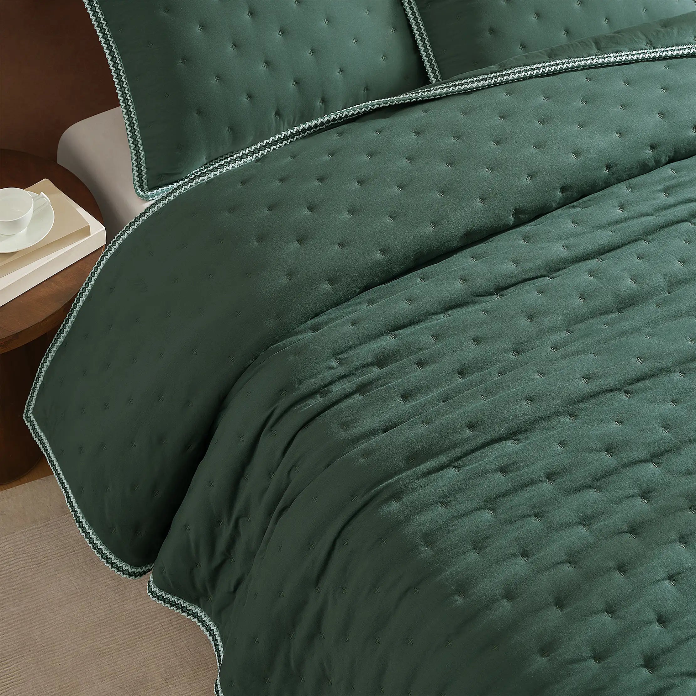 Home Devon UGGbraid Quilt Set King - ARUGULA