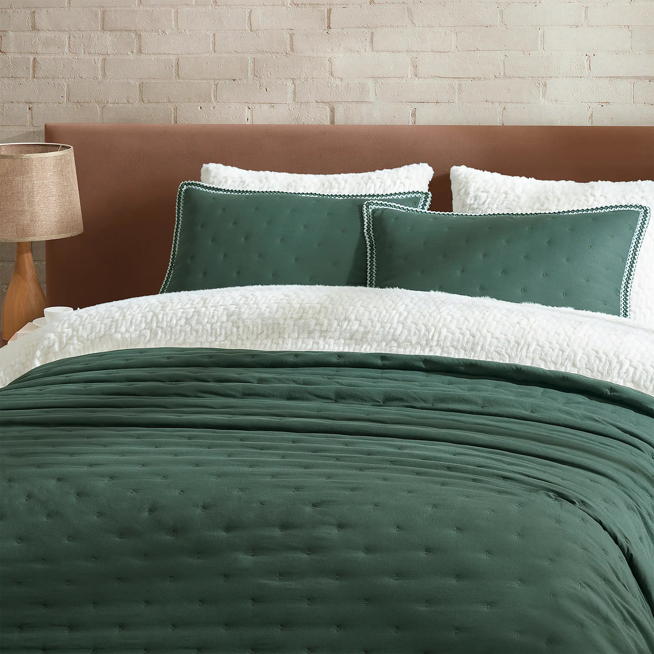 Home Devon UGGbraid Quilt Set King - ARUGULA