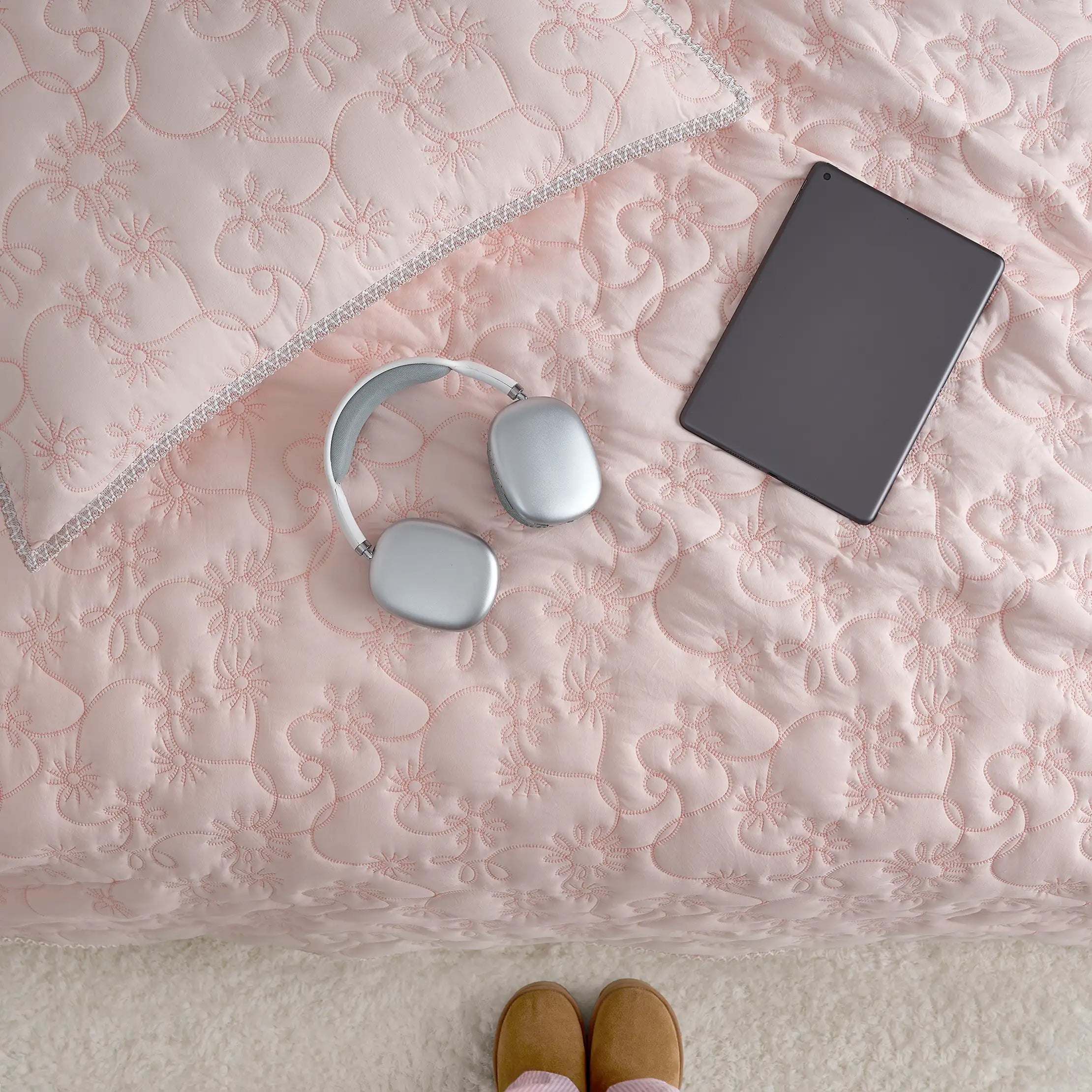 Home Botanic Quilt Set T/TXL - HIMALAYAN SALT / CAMEO ROSE