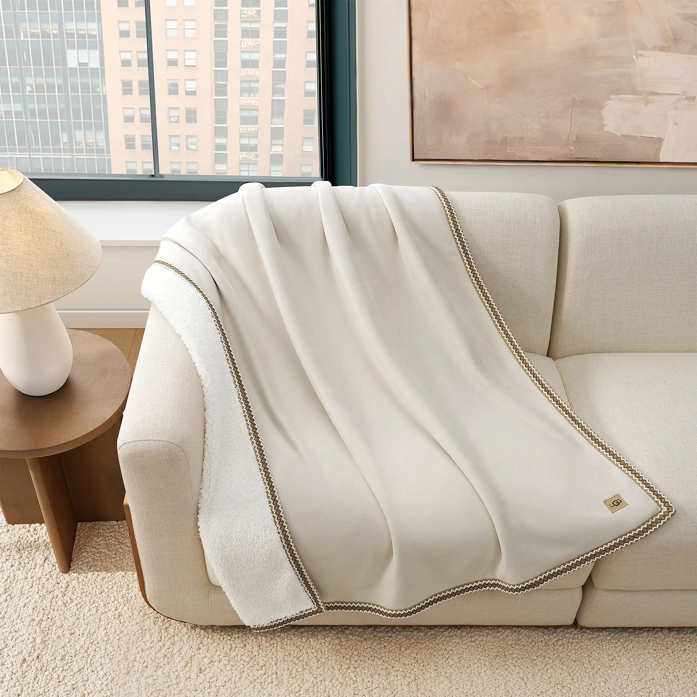 Home Kirkwood UGGbraid Throw 50X70 - MUSTARD SEED