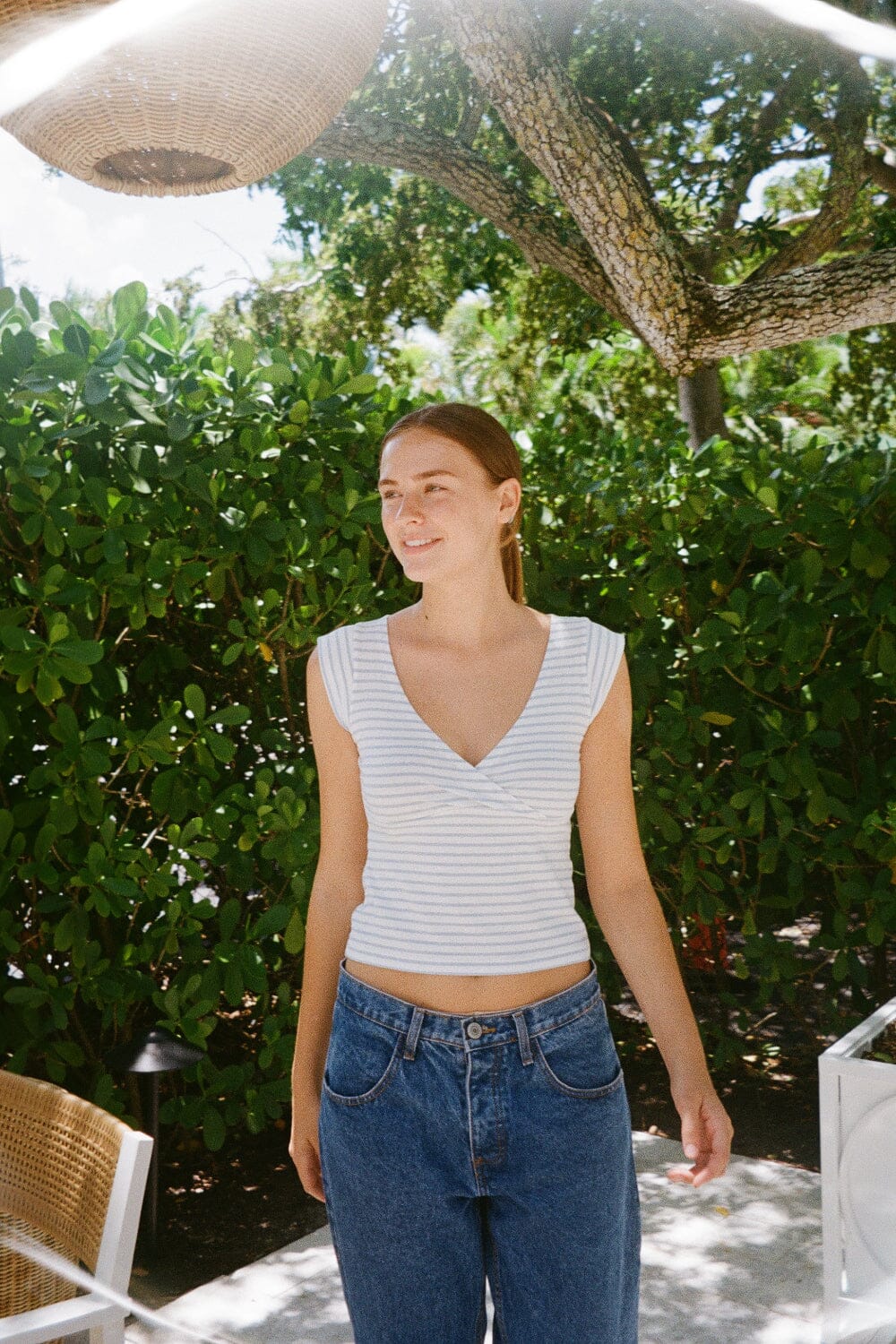 Light Sky Blue with White Stripes / XS/S