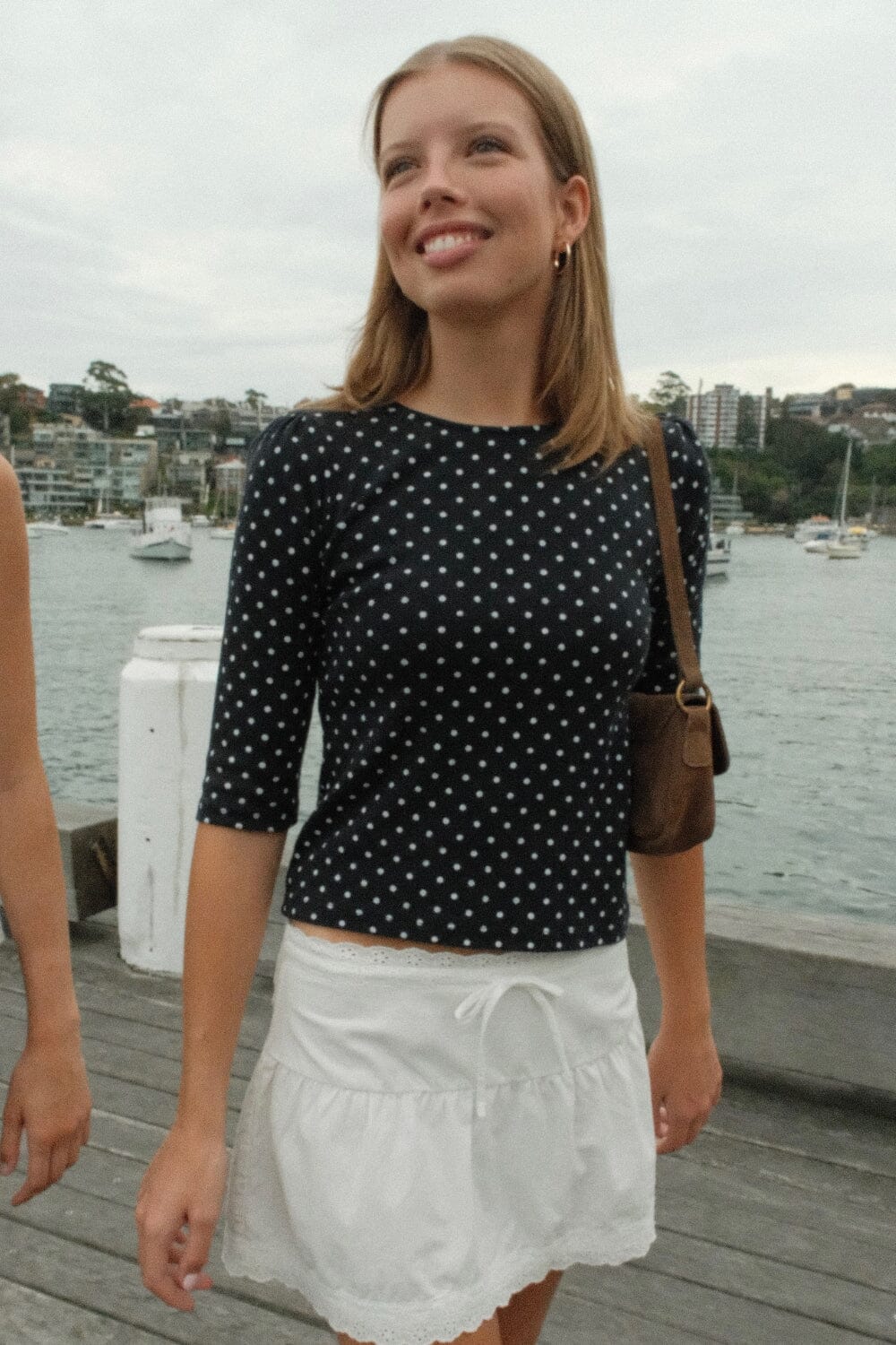 Navy with White Polka Dots / XS/S