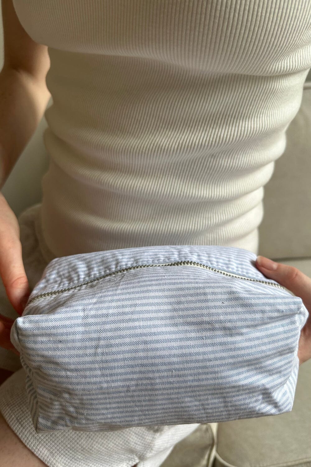 Striped Makeup Bag