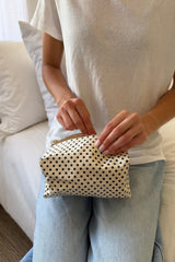 Ivory with Black Polka Dots