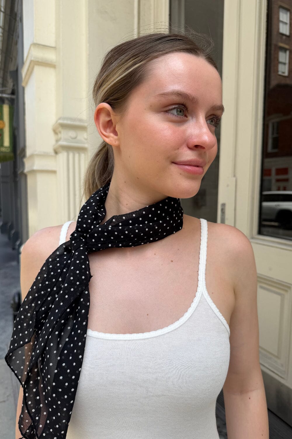 Black with White Polka Dots