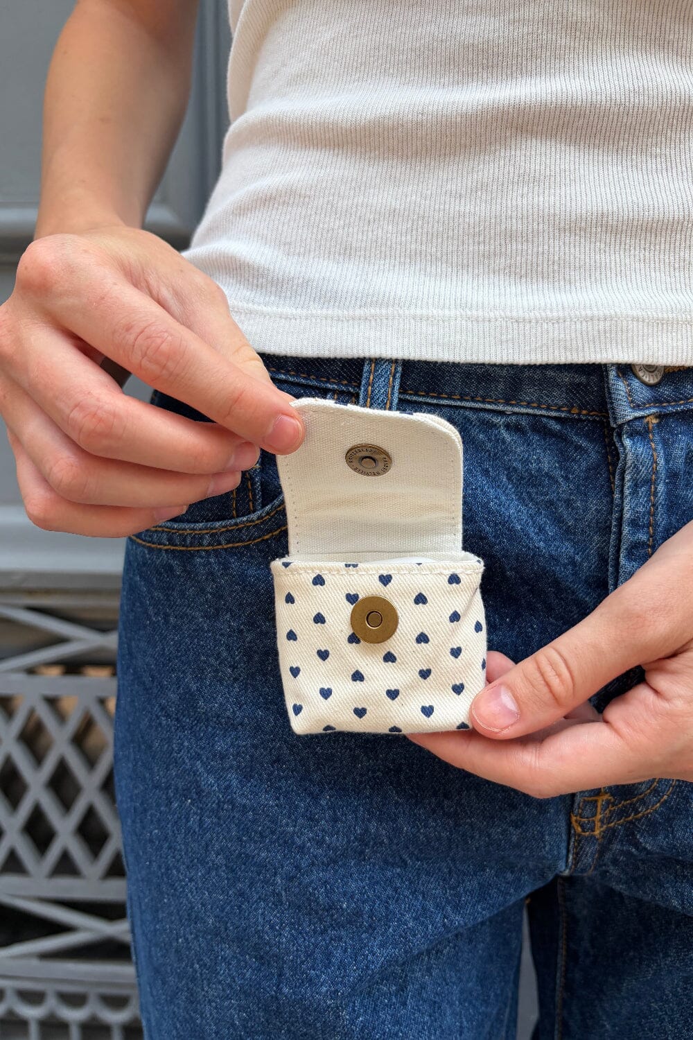 Heart Print Mini Bag Keychain
